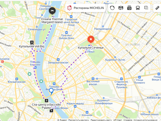 Лучшие термальные ванны Будапешта на карте Термальные купальни в Будапеште на карте