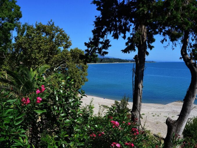 Море в Абхазии, фото Mari_555/Pixabay.com Пляж и море близ Пицунды